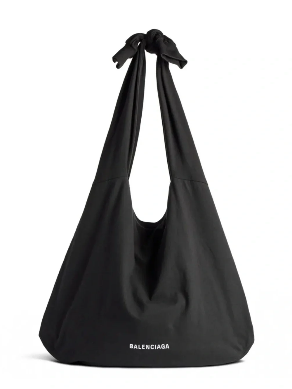 Balenciaga New Jersey Hobo Bag Black Large Cotton Shoulder Bag NWT Italy